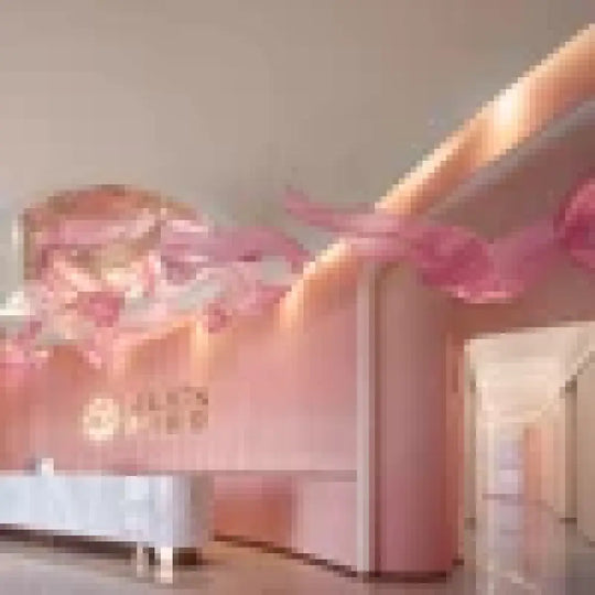 Aria Custom Build Pink Glass Ribbon Chandelier custom / custom / Custom|Modern Chandelier