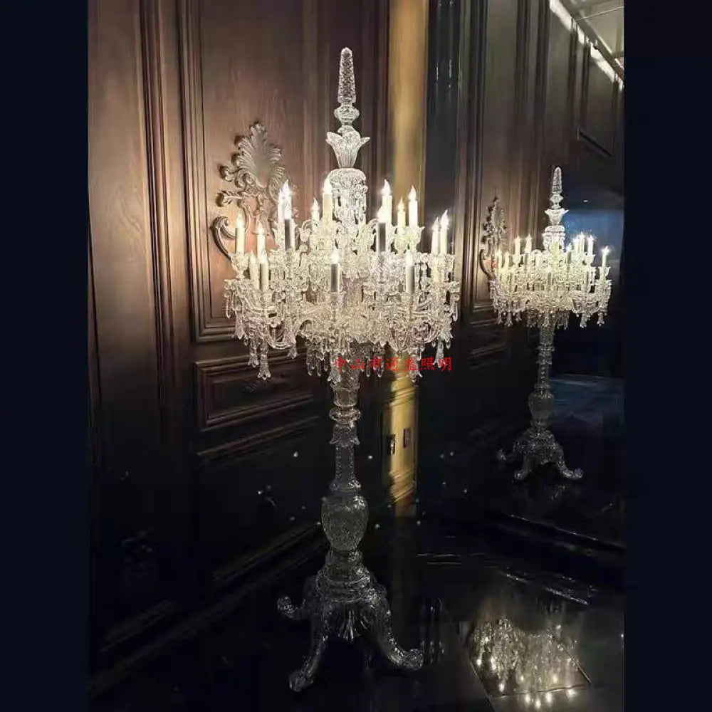 European Style Villa Living Room Crystal Floor Lamp Modern Simple Study Bedroom Bedside Lamp Hotel Model Room Floor