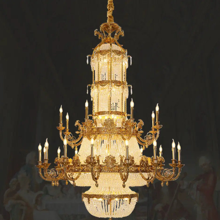 Crystal Chandelier for European-Style Villa Living Room 16 + 8 heads (diameter 168cm, height 235cm)
