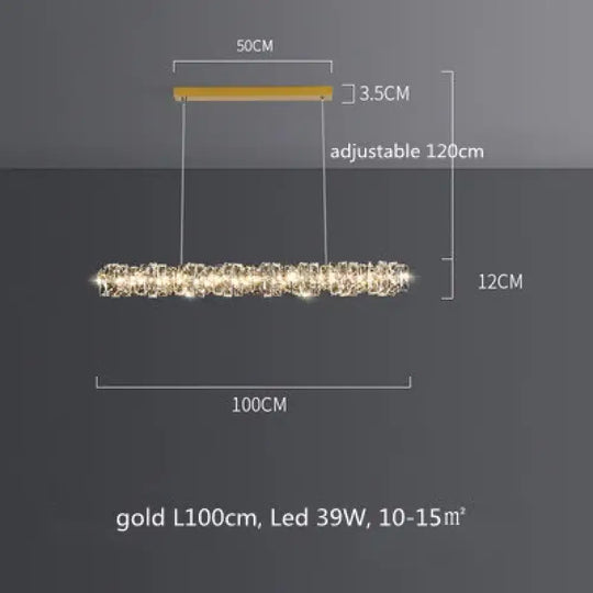 Sophisticated Crystal LED Pendant Lights - Dimmable, Ideal for Living and Dining Rooms - Luxurious Ring Design - DecorGlobe