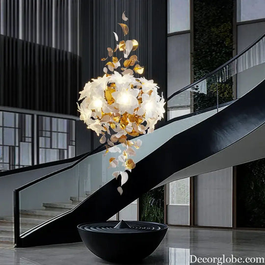 Decor globe Loft Crystal Ceiling Chandelier - Luxury Crystal Hanging Light for Staircases, Living Rooms, and Modern Villa Elegance - DecorGlobe