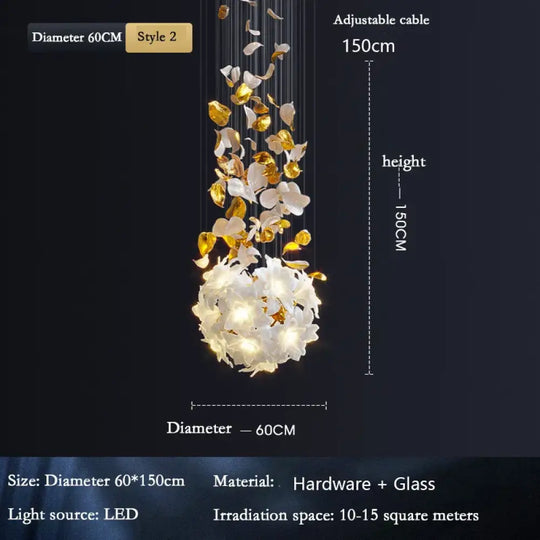 Decor globe Loft Crystal Ceiling Chandelier - Luxury Crystal Hanging Light for Staircases, Living Rooms, and Modern Villa Elegance - DecorGlobe