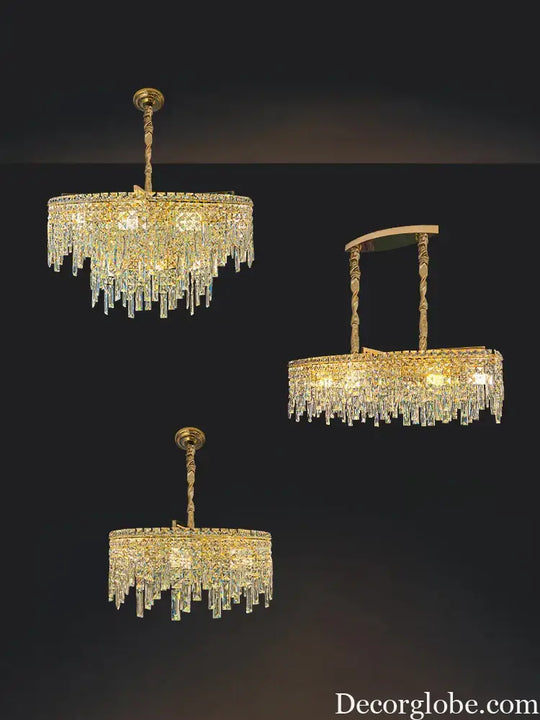 Elegant Golden Round Chandelier - A Creative New Design for Living Rooms, Dining Rooms, and More - DecorGlobe