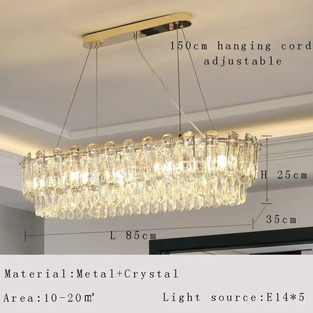 Elegant LED Transparent Crystal Chandelier - A Modern Light Luxury Fixture for Living Room Decor - DecorGlobe