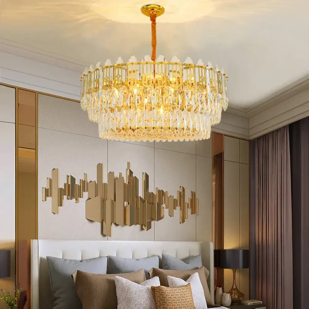 Elegant Post-Modern Crystal Chandelier - Stainless Steel Starry Lamp for Living Rooms, Bedrooms, and Dining Areas - DecorGlobe