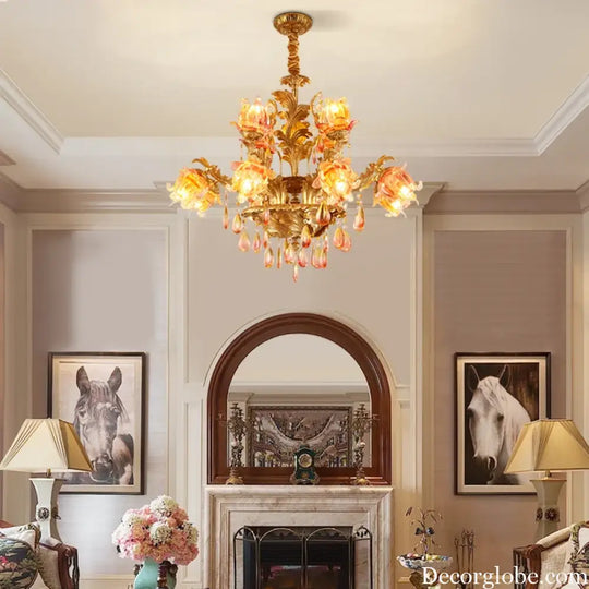 ÉLISÉE French Style Glass &amp; Brass Classical Chandelier Chandelier
