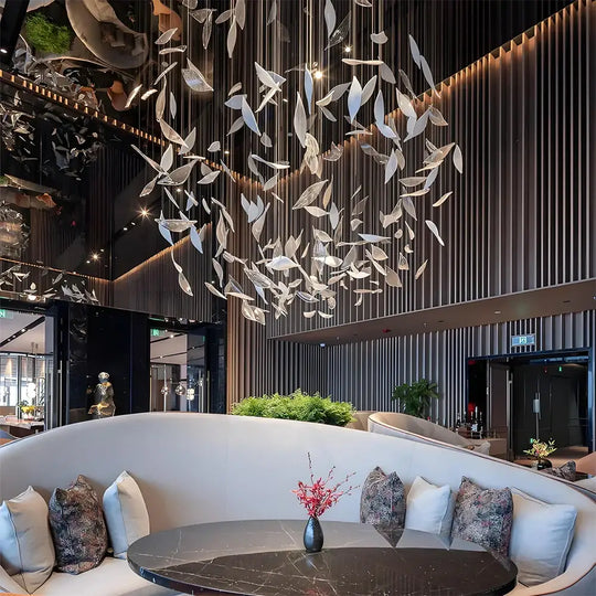 Elowen Custom Build Artistic Leaf Glass Chandelier Chandelier