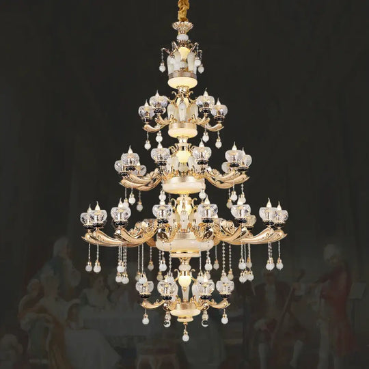 RÉGALIA European Rococo Marble &amp; Crystal Chandelier Chandelier