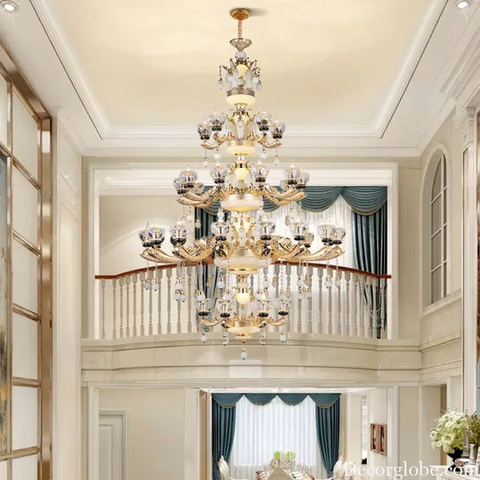 RÉGALIA European Rococo Marble &amp; Crystal Chandelier Chandelier