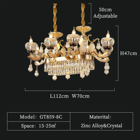 RÉGALIA European Rococo Marble &amp; Crystal Chandelier L112 W70 H47cm Chandelier
