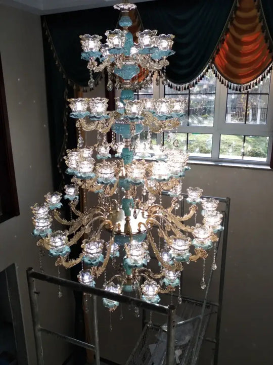 European-Style Duplex Building Chandelier - Elegance for Living Rooms, Hotels, and Ceramic Staircases - DecorGlobe