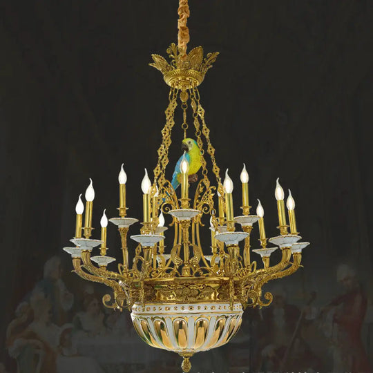 French Neoclassical Crystal Copper Chandelier for Villa Interiors 15-head chandelier (diameter 105cm, height 120cm)