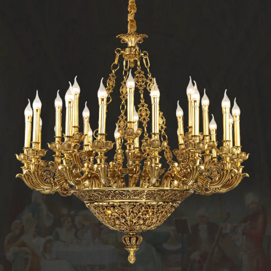 French-Style Copper Crystal Chandelier for Luxury Villas