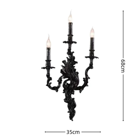 European Nordic 2 heads/3 heads/5 heads Classic Vintage Sconces Royal Lamp Copper Candle Light Hotel Retro Wall Lamps
