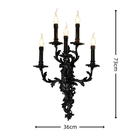 European Nordic 2 heads/3 heads/5 heads Classic Vintage Sconces Royal Lamp Copper Candle Light Hotel Retro Wall Lamps