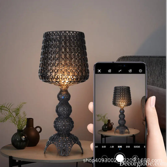 Italian Minimalist Living Room Hotel Decoration Nordic Modern Bedroom Study Hollow Wine Glass Table Lamp Atmosphere Lamp