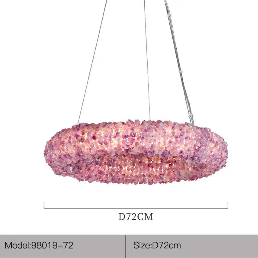 High-End Natural Crystal Chandelier for Living &amp; Bedroom D72cm