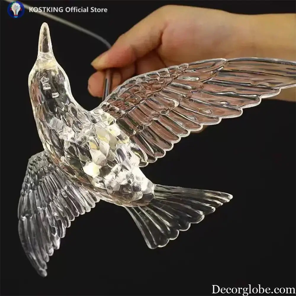Acrylic Bird LED Pendant Lamp Pigeon Staircase Chandelier Hall Ceiling Hanging Lights Indoor Stair Artistic Decoration