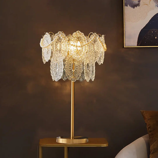 French-Style Light Luxury Crystal Floor Lamp for Living Room Modern and Simple Creative Bedroom Bedside Table Lamp