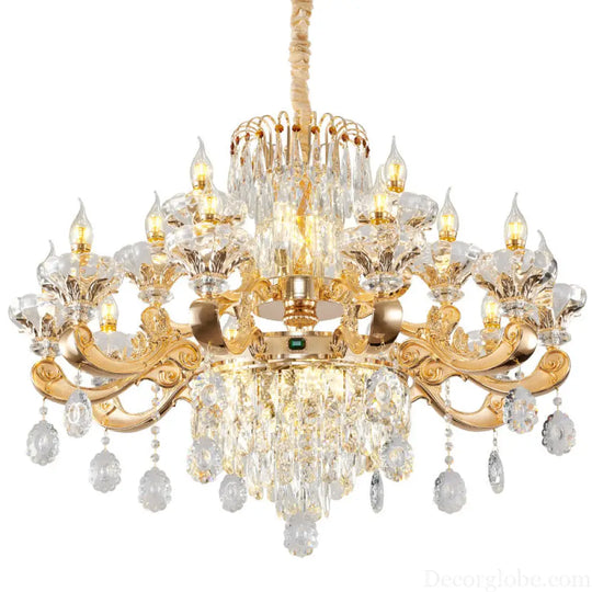 Kinsley European Luxury Crystal Branch Chandelier Collection Chandelier