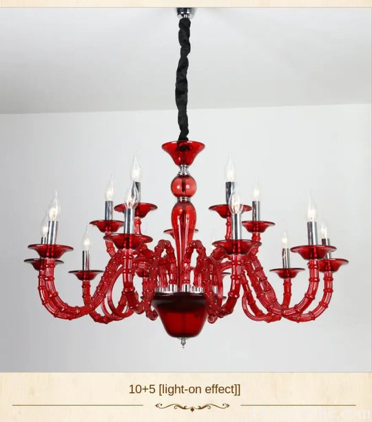 European Style Red Crystal Light for Wedding Celebration Bedroom LED Light KTV Private Room Corridor Corridor Corridor