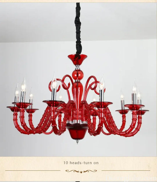 European Style Red Crystal Light for Wedding Celebration Bedroom LED Light KTV Private Room Corridor Corridor Corridor
