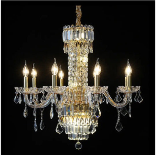 European-Style Living Room Crystal Chandelier Duplex Floor-To-Ceiling Light Fixture Luxurious and Grand Chandelier for