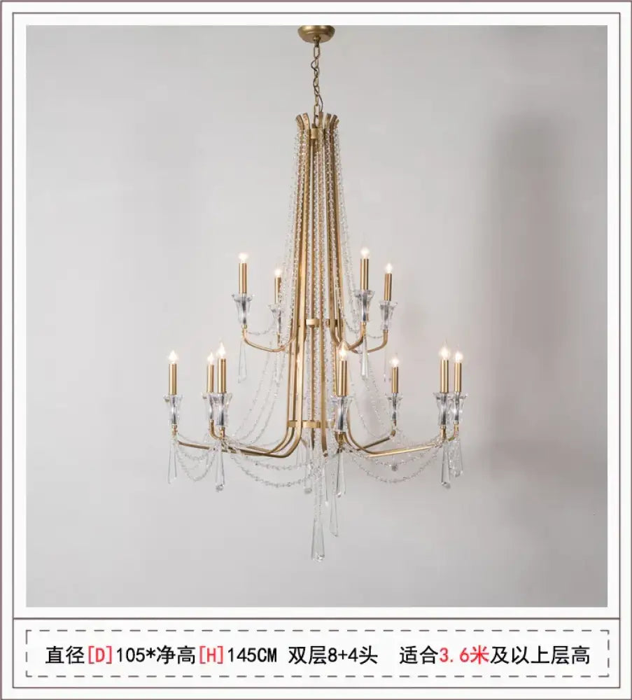 Nordic Style Crystal Chandelier Lighting - Elegance for Your Living Room Ceiling with French Inspired Large Chandeliers, Modern Staircase Lustre Cristal LED Lamp - DecorGlobe