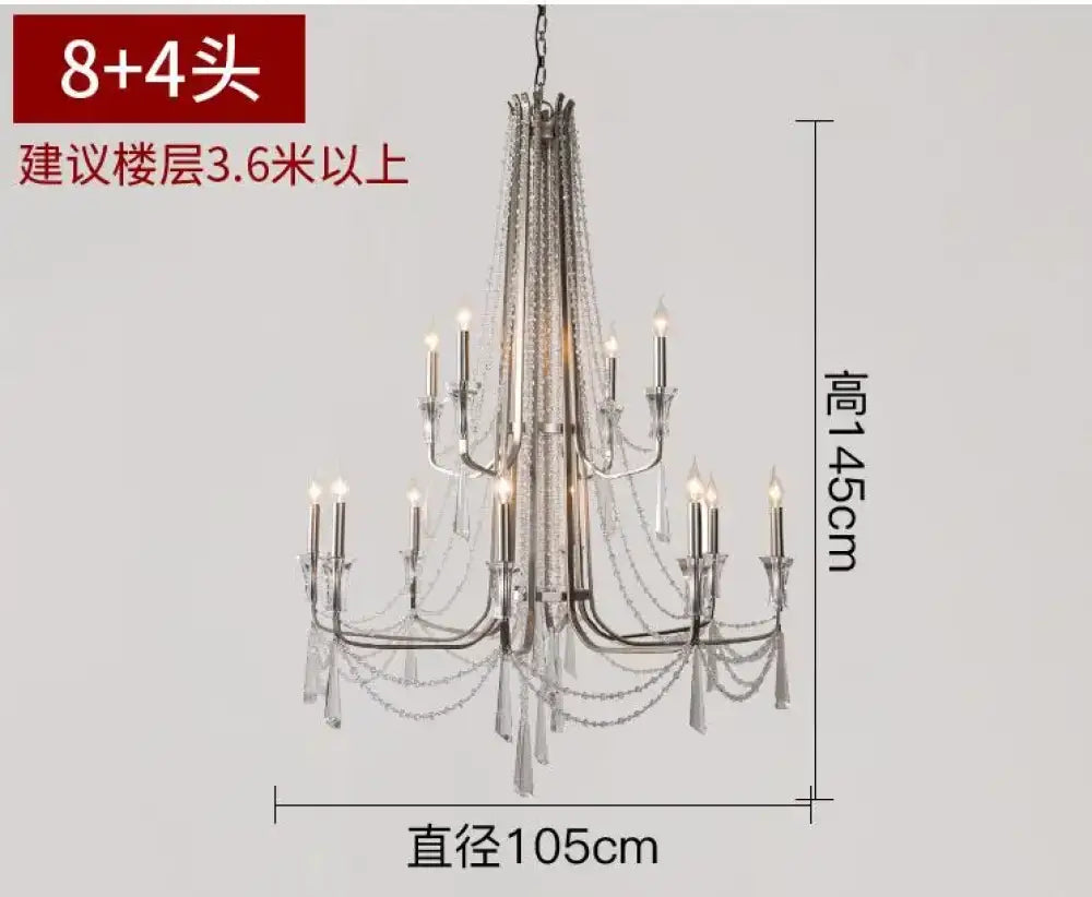 Nordic Style Crystal Chandelier Lighting - Elegance for Your Living Room Ceiling with French Inspired Large Chandeliers, Modern Staircase Lustre Cristal LED Lamp - DecorGlobe