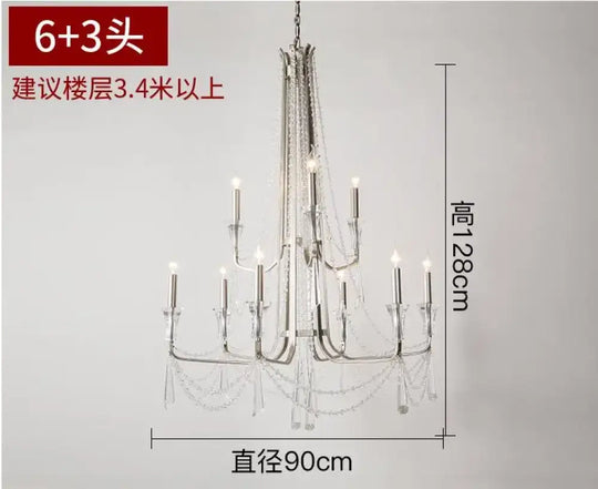 Nordic Style Crystal Chandelier Lighting - Elegance for Your Living Room Ceiling with French Inspired Large Chandeliers, Modern Staircase Lustre Cristal LED Lamp - DecorGlobe