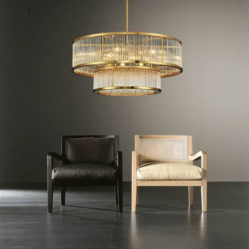 Luxurious Plate Gold LED E14 Chandelier - Elevate Your Living Room with LED Pendant Chandelier Lighting - DecorGlobe