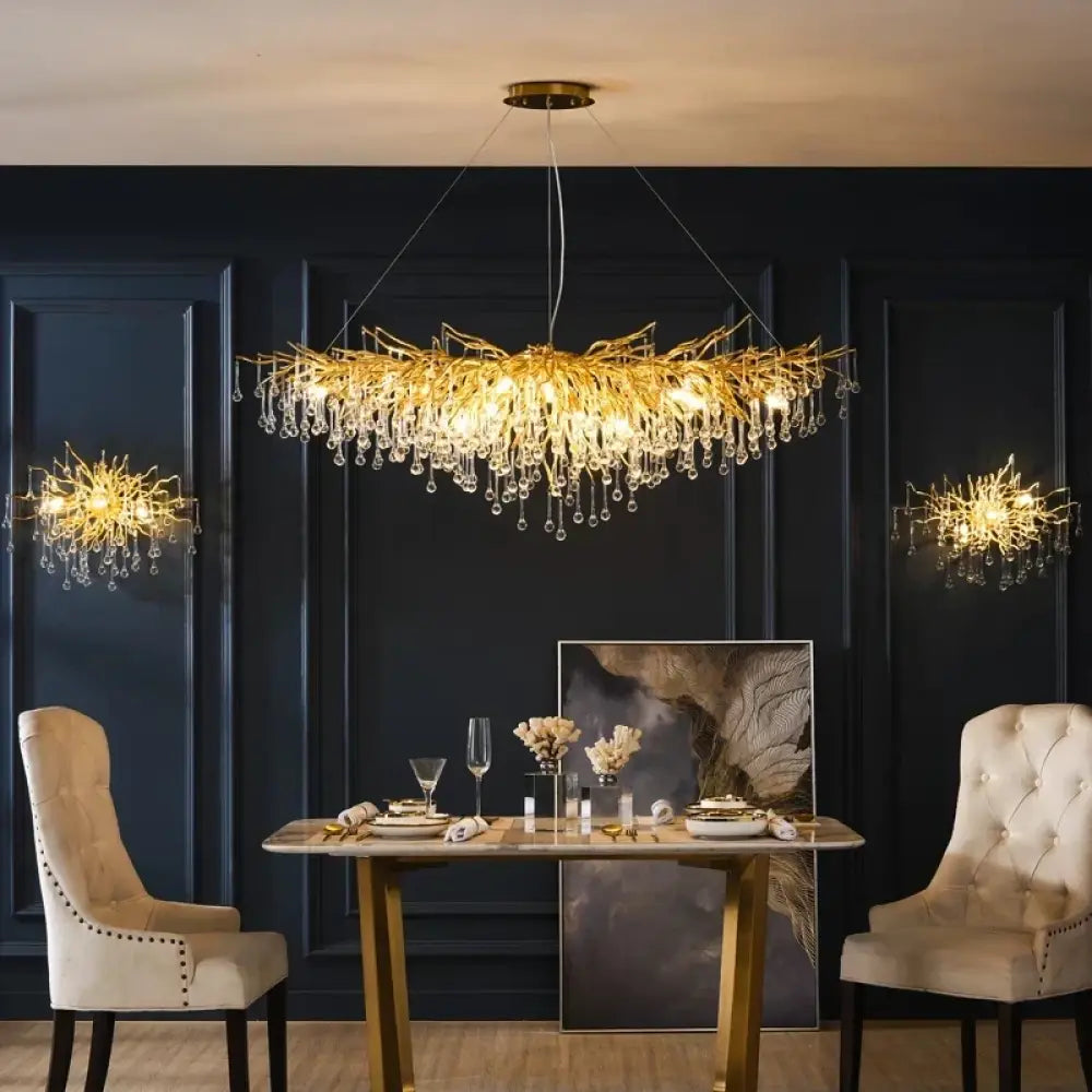 Maison - Modern Luxury Crystal  Water Drop Pendant Light, Perfect for Living Rooms, Bedrooms, Hotels, Villas, and Indoor Decor - DecorGlobe