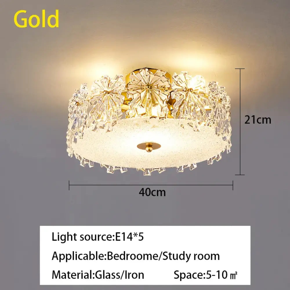 Modern Minimalist Luxury Crystal Glass Maple Leaf Ceiling Lamp Chandelier Living Room Decoration Bedroom Led Indoor