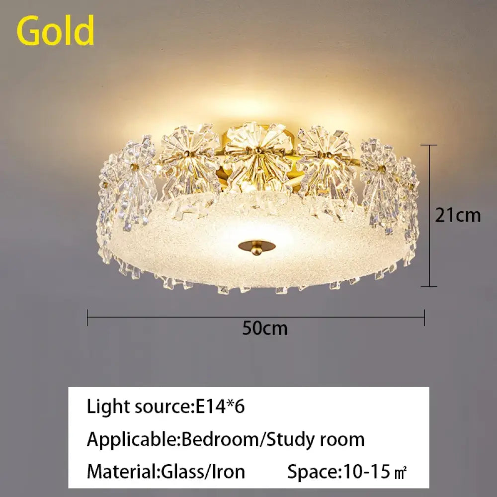 Modern Minimalist Luxury Crystal Glass Maple Leaf Ceiling Lamp Chandelier Living Room Decoration Bedroom Led Indoor