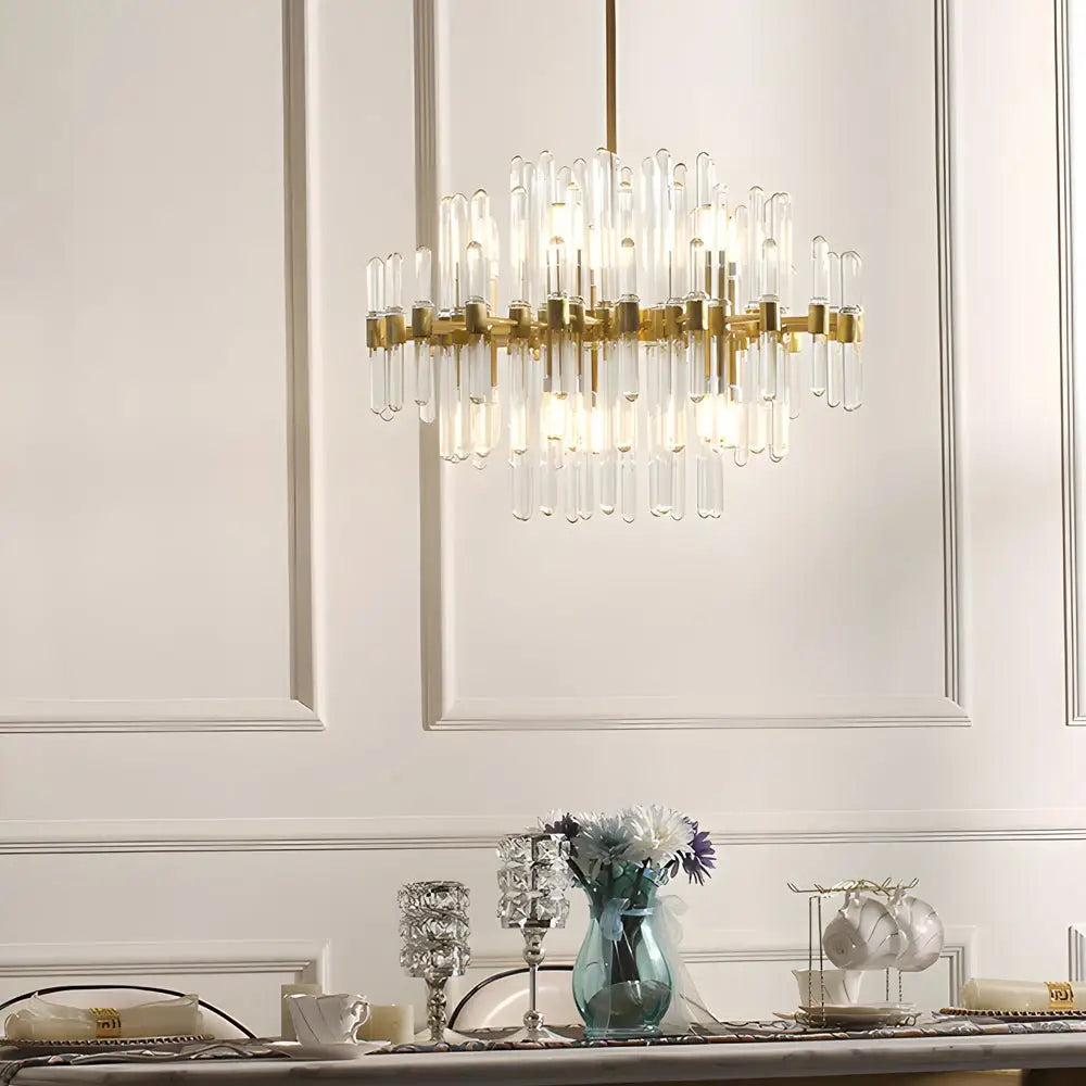 Creative Personalized Glass Tubes Copper Post Modern Chandelier Light 18.9’’ Lighting > Ceiling lights > Chandeliers