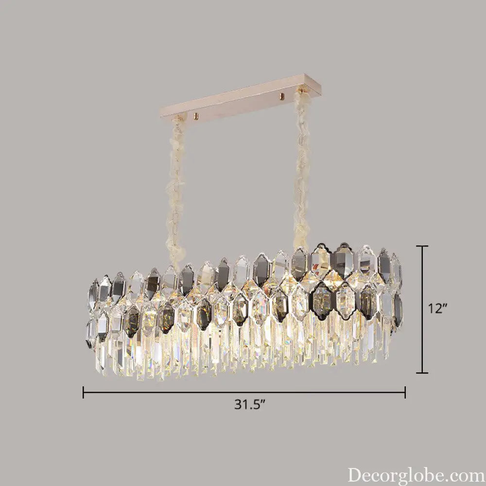Gabriela Modern Crystal Chandelier - Smoke Grey Tiered Pendant (Multiple Sizes) - DecorGlobe