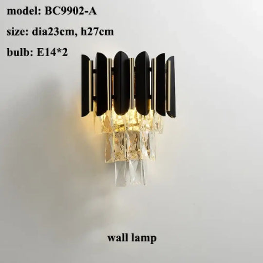 Modern LED Luxury Black Gold Crystal Chandeliers - Elegant Indoor Lighting Fixture for Living and Dining Rooms - DecorGlobe