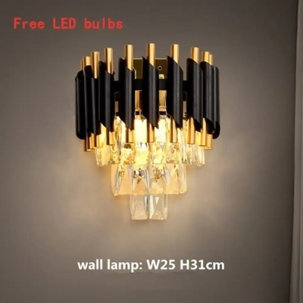 Modern LED Luxury Black Gold Crystal Chandeliers - Elegant Indoor Lighting Fixture for Living and Dining Rooms - DecorGlobe