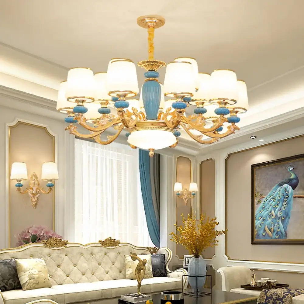 Modern Nordic Ceramic Crystal Chandelier - A Minimalist Lighting Fixture for Living Rooms, Dining Areas, Bedrooms, and Homes - DecorGlobe