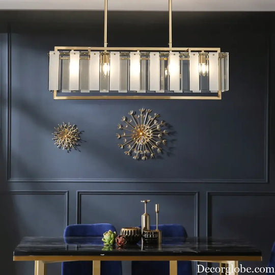 New Modern Glass Chandelier - Luxury Round Design with Creative Gold Accents for Stylish Home Illumination - DecorGlobe