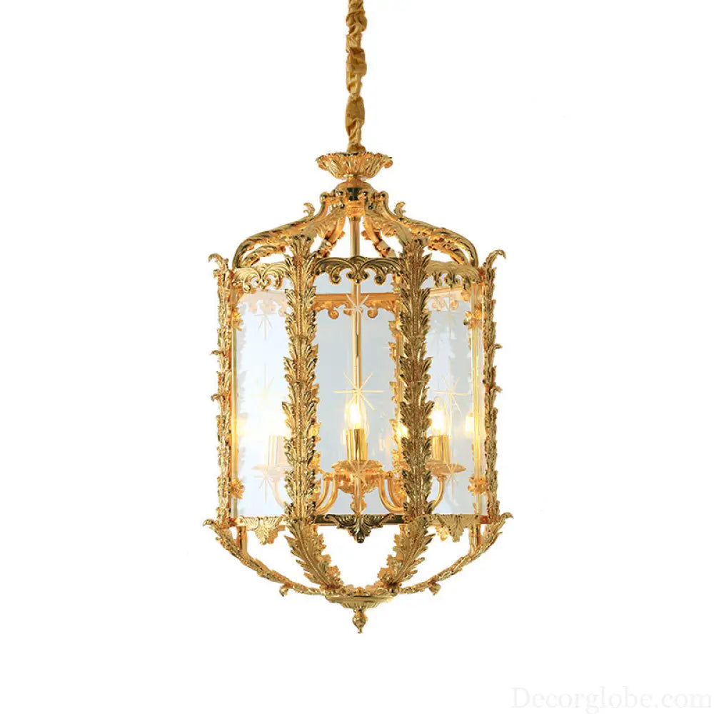 French Vintage Crystal Copper Chandelier for Small Spaces