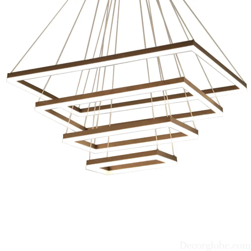 Nordic Style 4-Tier Acrylic LED Coffee Chandelier Light Coffee