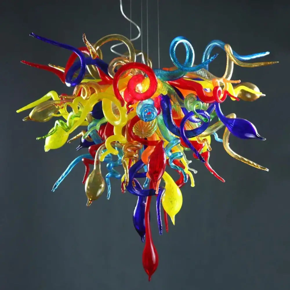 NYXRA Multi-Color Hand-Blown Glass LED Pendant Chandelier W50xH40cm chandelier