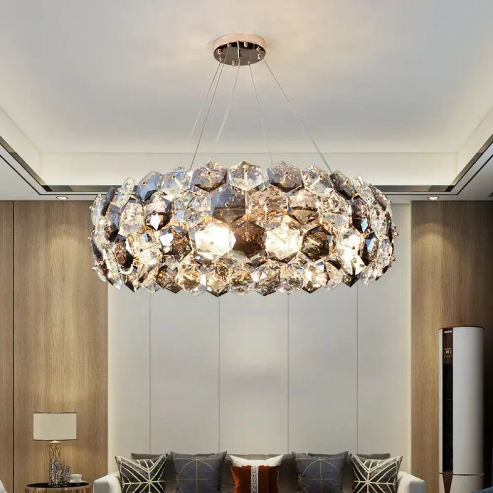 Post-modern Crystal Wrought Iron Chandelier - Elegance for Dining Rooms, Creative Living Rooms, and Glossy Suspension Lighting in Bedrooms - DecorGlobe