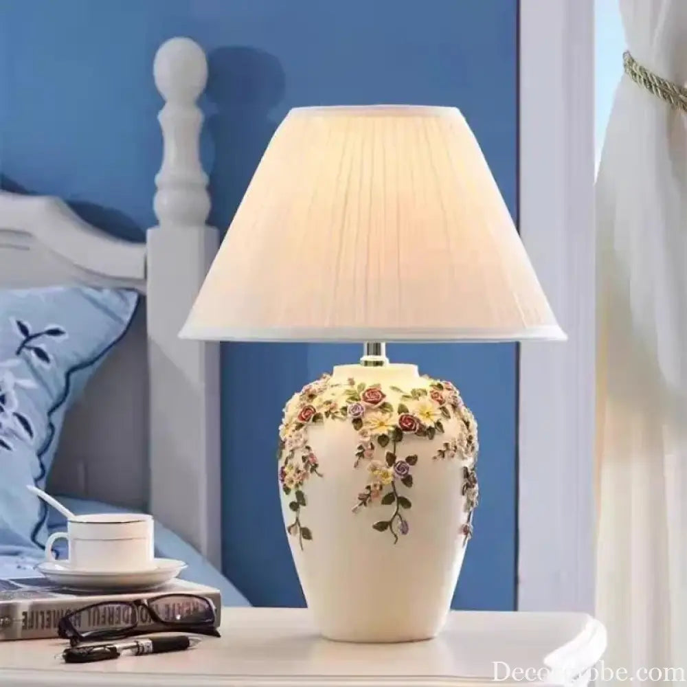 Madeleine Romantic Ceramic Bedside Table Lamp