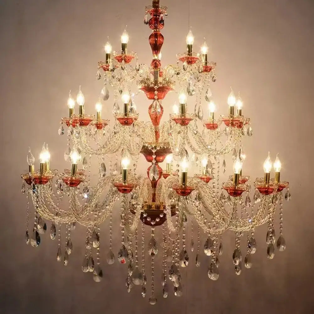 SERION Red Crystal Grand Luxury Chandelier A / 30 Chandelier