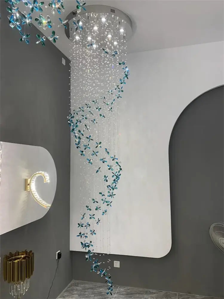 Spiral Design Modern Crystal Chandelier - Elegance for Staircase Lighting, Living Room, Hotel Lobby, and Home Decoration - DecorGlobe