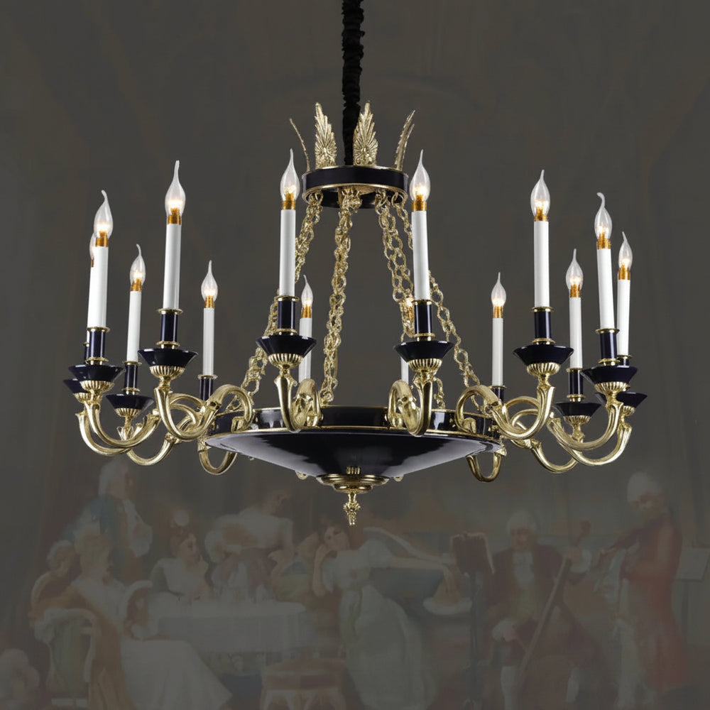 French style copper candle chandelier classical atmosphere living room dining room bedroom lamp European style villa