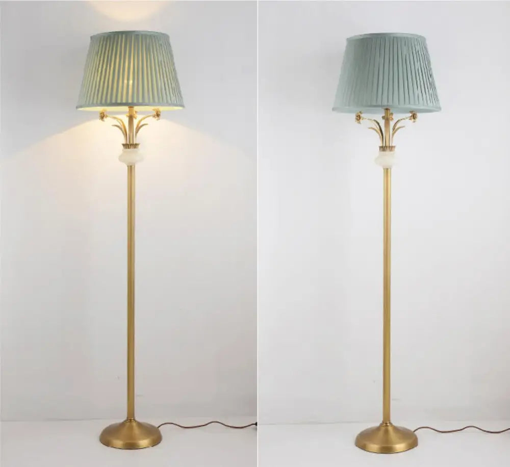 All-copper American table lamp modern living room bedroom bedside table lamp hotel decoration Jade lamp cross-border