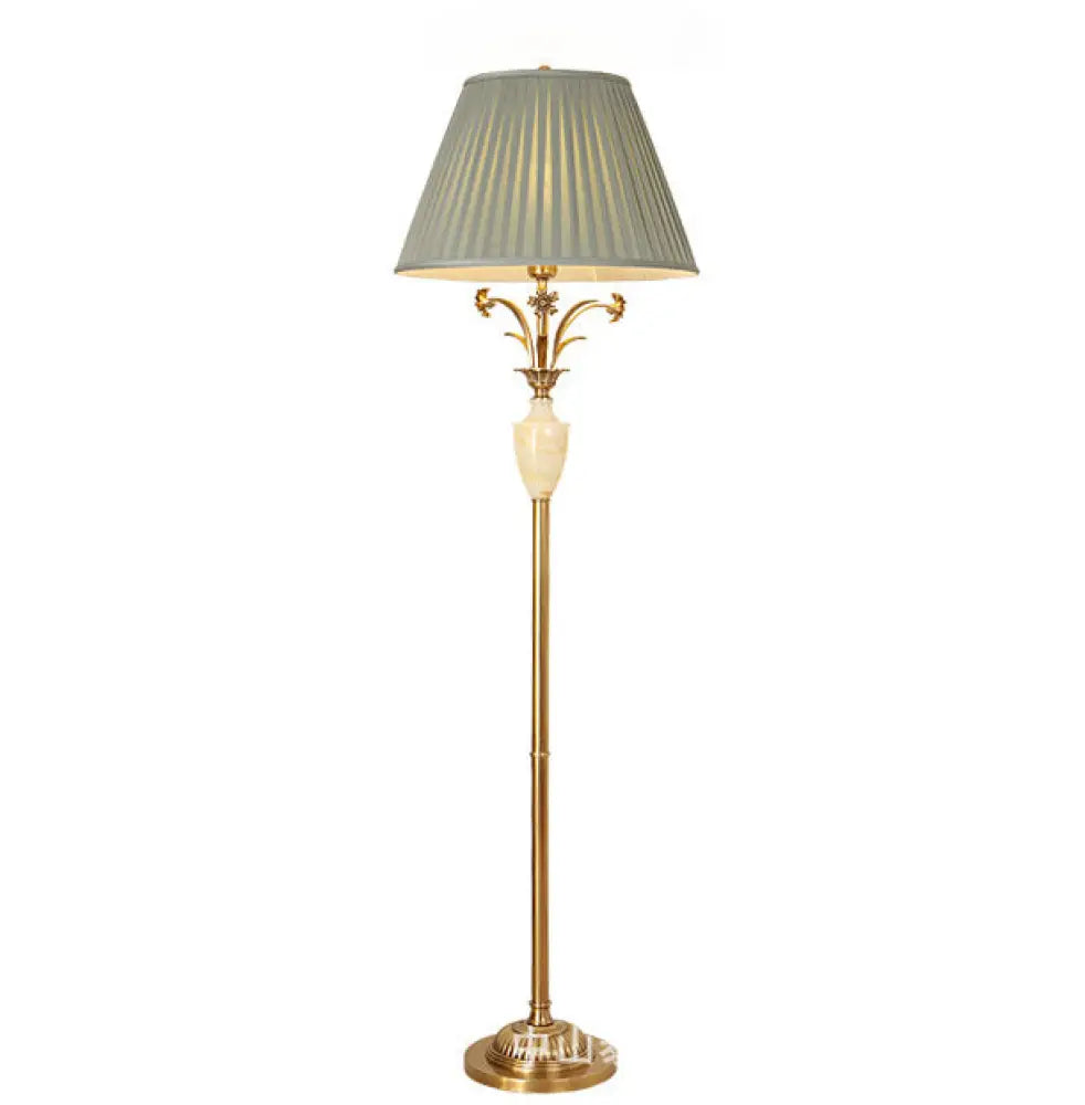 All-copper American table lamp modern living room bedroom bedside table lamp hotel decoration Jade lamp cross-border